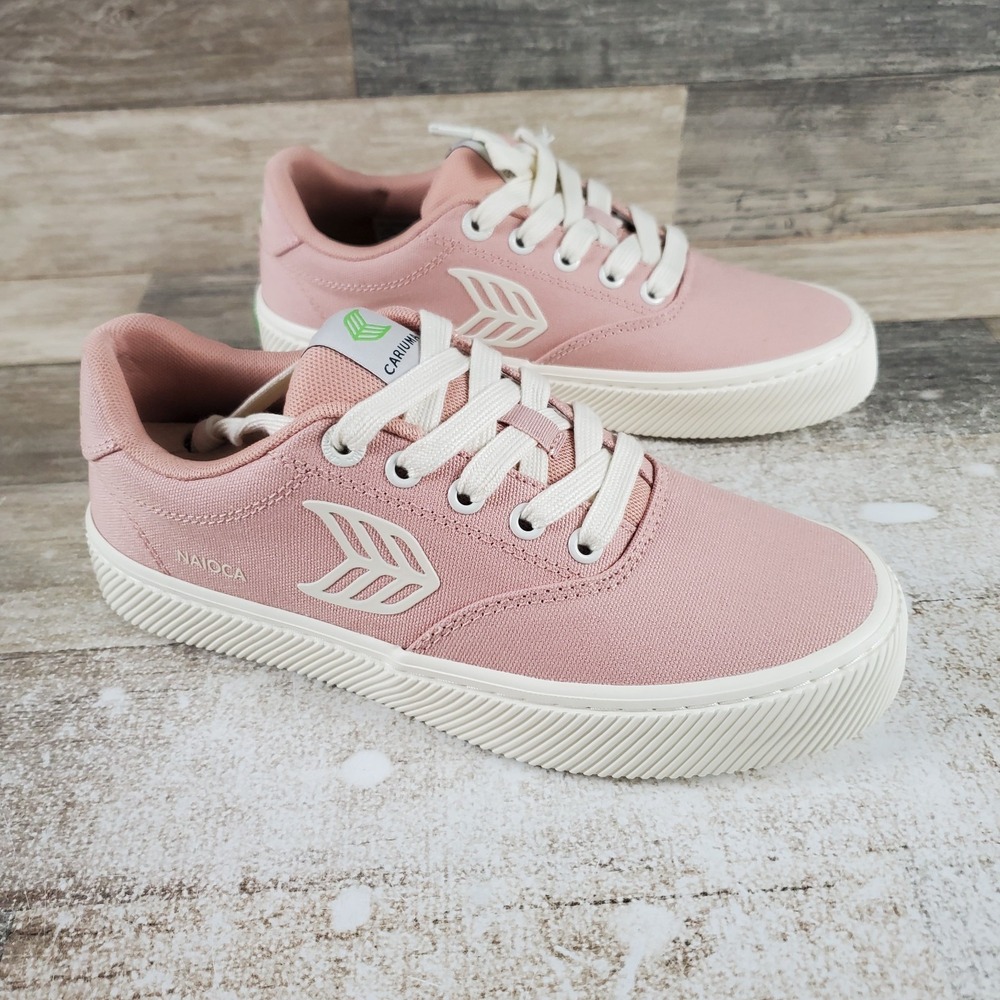 Cariuma NAIOCA Womens Shoes Sz 6.5 Running‎ Rose Ivory Canvas Lace Up Sneakers